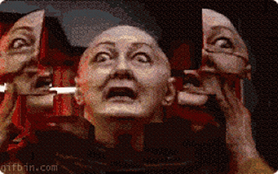 Woman Leaning Out Of Yellow Van Camp 1985 GIF