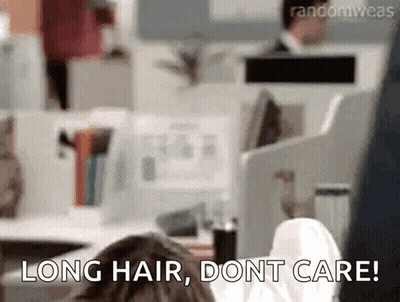 Woman Legs Crossed Saying Long Hair Don't Care GIF