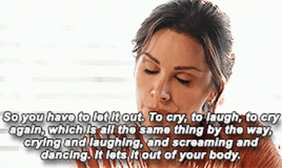Woman Letting Out Cry Laugh Cry Again GIF