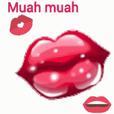 Woman Lips With Muah Muah GIF
