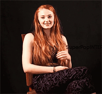 Woman Long Red Hair Sitting In Chair Superpopinter GIF