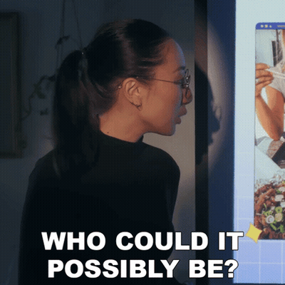 Woman Looking At Computer Saying Who Could It Possibly Be GIF