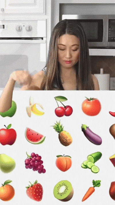 Woman Looking At Fruit And Vegetables GIF