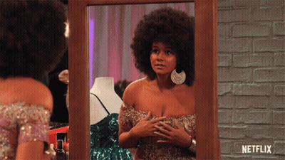 Woman Looking At Herself In Mirror Netflix GIF