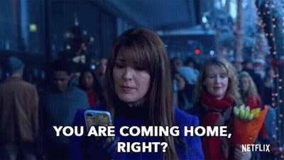 Woman Looking At Phone Saying You Are Coming Home Right GIF