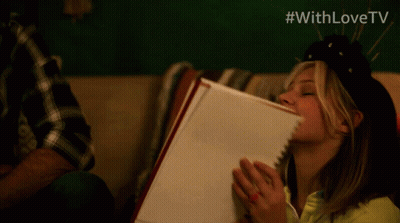 Woman Looking At Skull Drawing #Withlovetv GIF