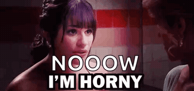 Woman Looking in Mirror Saying Nooow I'm Horny