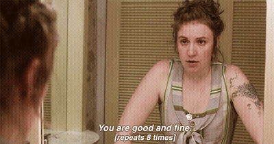 Woman Looking In Mirror Saying You Are Good And Fine GIF