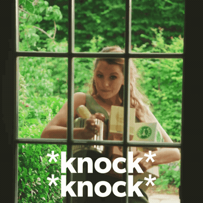 Woman Looking Out Window Knock Knock GIF