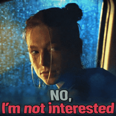 Woman Looking Out Window Saying No I'm Not Interested GIF