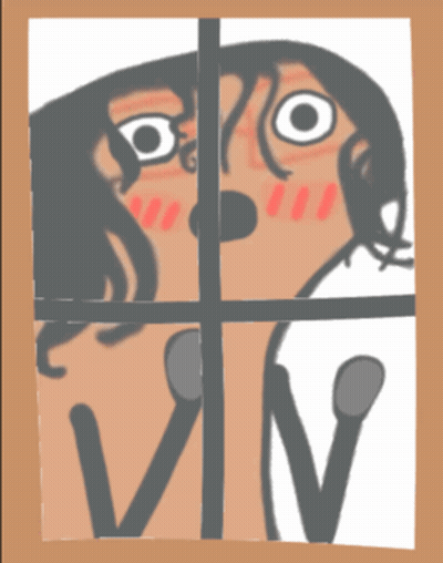 Woman Looking Out Window VN GIF