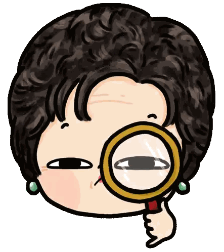 Woman Looking Through Magnifying Glass Sticker