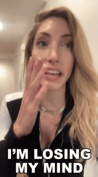 Woman Losing Her Mind Covering Mouth GIF