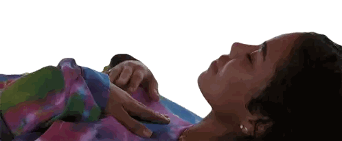 Woman Lying Down With Tie Dye Shirt Sticker