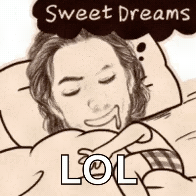 Woman Lying In Bed With Sweet Dreams Speech Bubble GIF