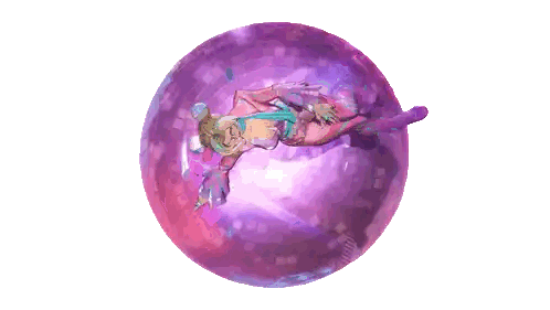 Woman Lying In Purple Sphere Sticker