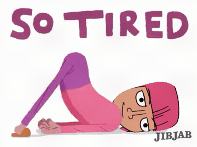 Woman Lying On Back Saying So Tired GIF