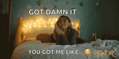 Woman Lying On Bed Saying Got Damn It You Got Me Like GIF