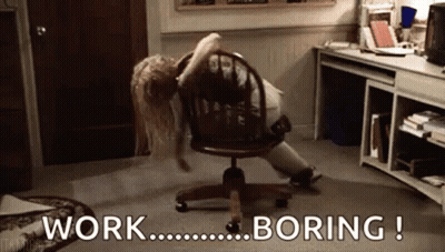 Woman Lying On Chair With Work Boring GIF