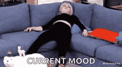 Woman Lying On Couch Current Mood GIF