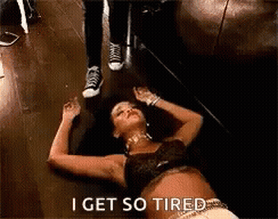 Woman Lying On Floor Tired GIF