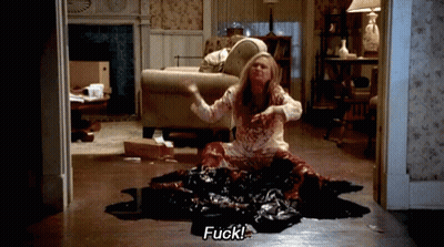 Woman Lying On Floor With Blood And Saying Fuck GIF