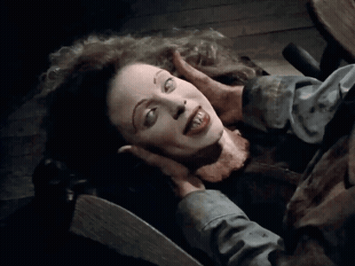 Woman Lying On Ground With Hello GIF