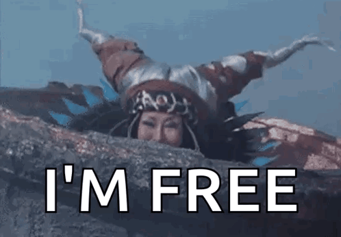 Woman Lying On Rock Saying Im Free GIF