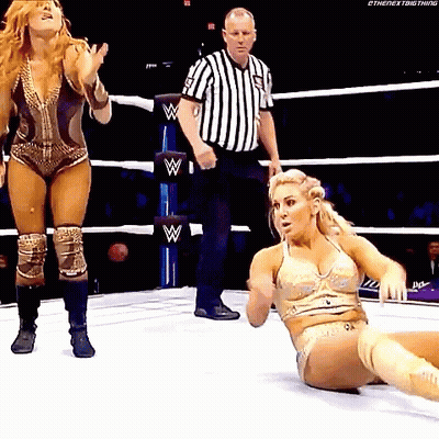 Woman Lying On Wrestling Ring GIF