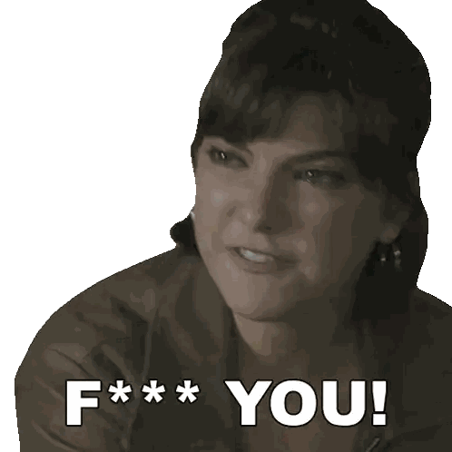 Woman Making Face Saying F You Sticker