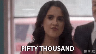 Woman Making Face Saying Fifty Thousand GIF