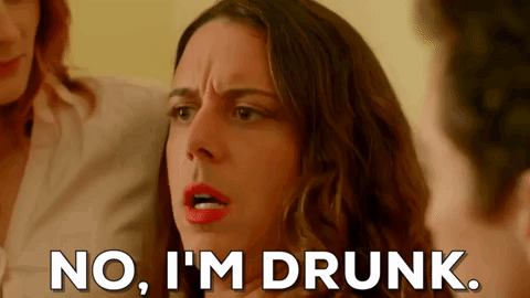 Woman Making Face Saying No I'm Drunk GIF