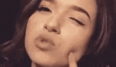 Woman Making Funny Face Close Up GIF