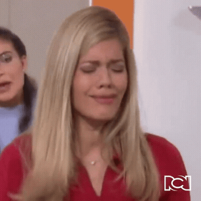 Woman Making Funny Face Eyes Closed GIF