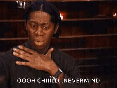 Woman Making Funny Face Hand On Chest Saying Nevermind GIF
