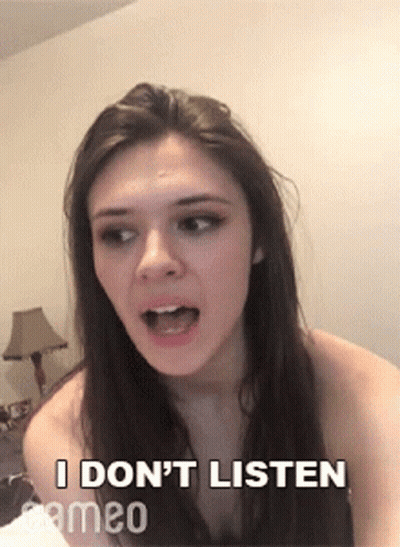Woman Making Funny Face I Don't Listen GIF