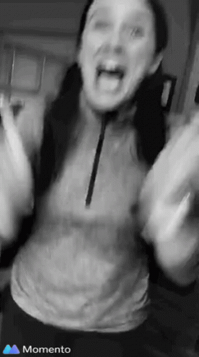 Woman Making Funny Face In Black And White Photo Momento GIF