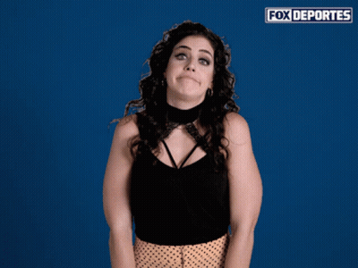 Woman Making Funny Face In Front Of Fox Deportes GIF