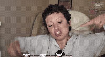 Woman Making Funny Face In Front Of Vanillamacos Screen GIF