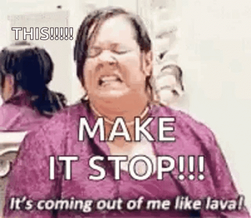 Woman Making Funny Face In Mirror Make It Stop GIF