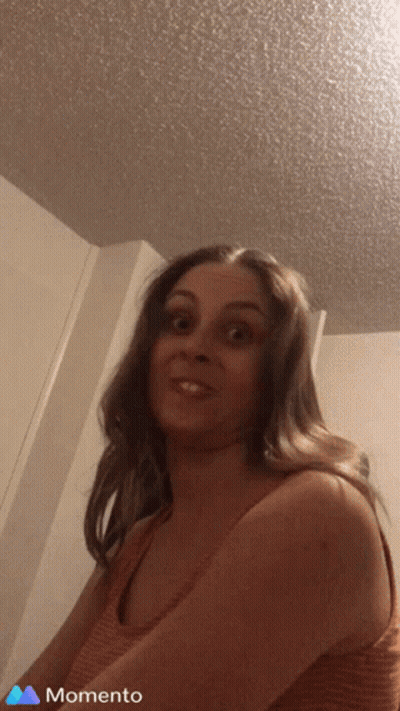 Woman Making Funny Face In Momento App GIF