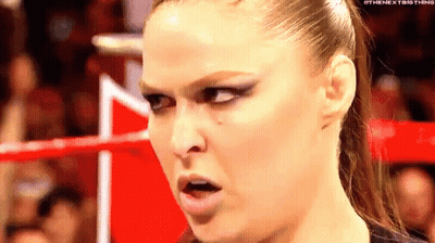 Woman Making Funny Face In Ring GIF