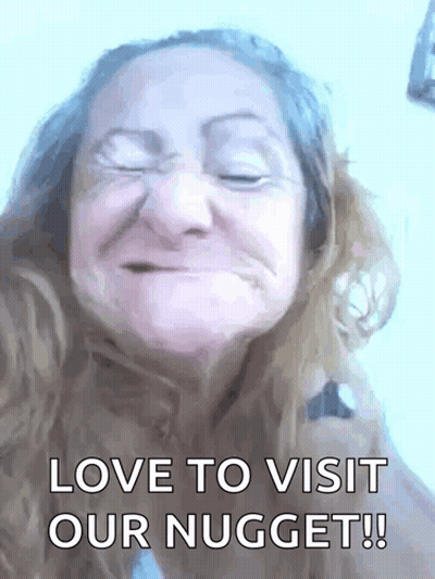 Woman Making Funny Face Love To Visit Our Nugget GIF