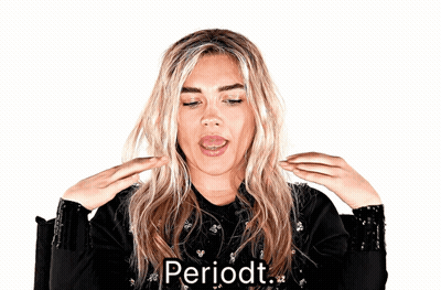 Woman Making Funny Face Periodt GIF