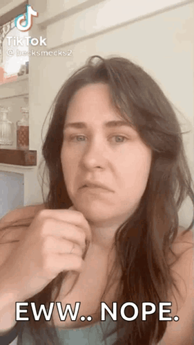 Woman Making Funny Face Saying Eww Nope GIF