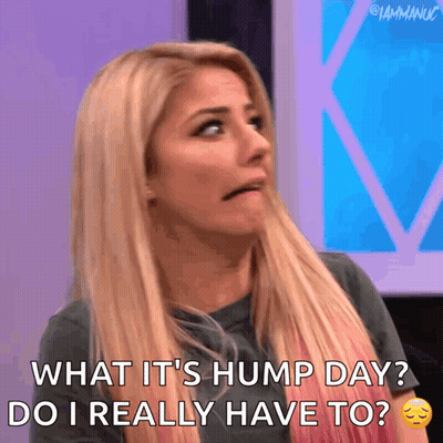 Woman Making Funny Face Saying Hump Day GIF