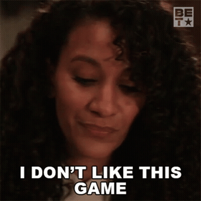 Woman Making Funny Face Saying I Don't Like This Game GIF