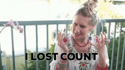 Woman Making Funny Face Saying I Lost Count GIF