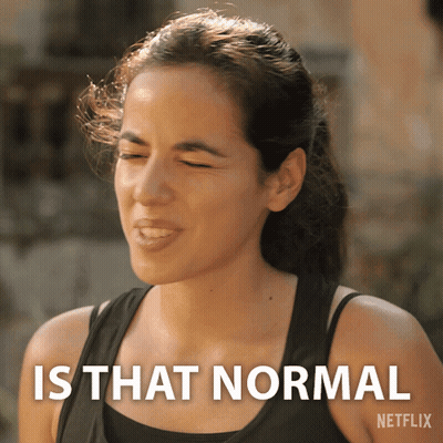 Woman Making Funny Face Saying Is That Normal GIF