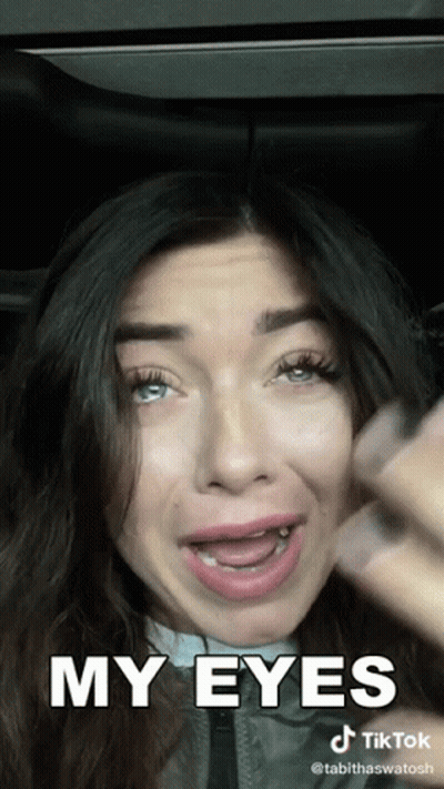 Woman Making Funny Face Saying My Eyes GIF